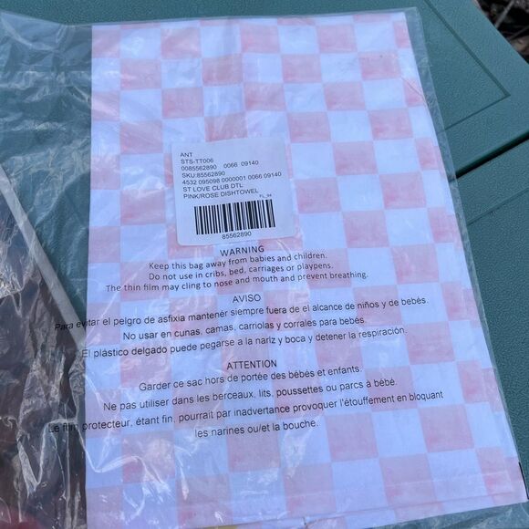 Anthropologie Stephanie Tara Love Club Dish Towel NWT - Picture 4 of 4